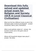 Download this fully solved and updated actual exam for Religion and Society &lpar;OCR A-Level Classical