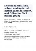 Download this fully solved and updated actual exam for HIPPA and Office for Civil Rights &lpar;OCR&rpar;