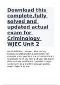 Download this complete&comma;fully solved and updated actual exam for Criminology WJEC Unit 2