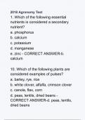 2018 Agronomy Test Questions and Answers 100&percnt; Accurate