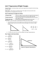 Unit 7 Trigonometry Of Right Triangles