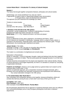Lecture Notes Block 1&colon; Introduction To Literary & Cultural Analysis