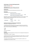 Marketingcalculaties formules &lpar;1e jaar&comma; periode 3 SBRM&rpar;