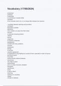 Vocabulary &lpar;17 &sol;06&sol; 2024&rpar; Questions and Answers &lpar;2024&sol;2025&rpar; &lpar;Verified Answers&rpar; with Complete Solution 