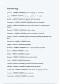 Vocab log Questions and Answers &lpar;2024&sol;2025&rpar; &lpar;Verified Answers&rpar; with Complete Solution 
