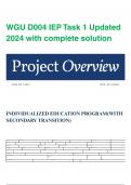 WGU D004 IEP Task 1 Updated 2024 with complete solution