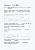 Vocabulary Final -  Questions and Answers &lpar;2024&sol;2025&rpar; &lpar;Verified Answers&rpar; with Complete Solution 
