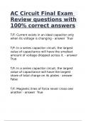 AC Circuit Final Exam Review questions with 100- correct answers&period;