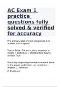 AC Exam 1 practice questions fully solved & verified for accuracy&period;