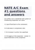 NATE A&sol;C Exam &num;1 questions and answers