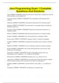 Java Programming Exam 1 Complete Questions And Solutions