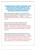 PHARMACOLOGY MSN 571 NEWEST 2024-2025 ACTUAL EXAM COMPLETE 180 QUESTIONS AND CORRECT DETAILED ANSWERS &lpar;VERIFIED ANSWERS&rpar;