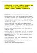 D265 - WGU - Critical Thinking - Reason and Evidence Exam Questions with 100- Correct Answers Verified Updated 2024&period;docx