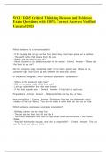WGU D265 Critical Thinking Reason and Evidence Exam Questions with 100- Correct Answers Verified Updated 2024&period;docx