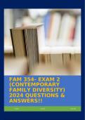 FAM 354- EXAM 2 &lpar;CONTEMPORARY FAMILY DIVERSITY&rpar; 2024 QUESTIONS & ANSWERS&excl;&excl;