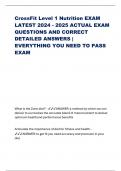 CrossFit Level 1 Nutrition EXAM LATEST 2024 - 2025 ACTUAL EXAM QUESTIONS AND CORRECT DETAILED ANSWERS &vert; EVERYTHING YOU NEED TO PASS EXAM