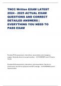 TNCC Written EXAM LATEST 2024 - 2025 ACTUAL EXAM QUESTIONS AND CORRECT DETAILED ANSWERS &vert; EVERYTHING YOU NEED TO PASS EXAM