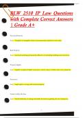 BLW 2510 IP Law Questions  with Complete Correct Answers  &vert; Grade A&plus;