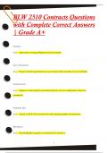 BLW 2510 Contracts Questions  with Complete Correct Answers  &vert; Grade A&plus;