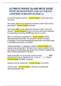 ULTIMATE RHODE ISLAND MPJE GUIDE WITH 250 QUESTIONS AND ACCURATE  ANSWERS ALREADY RATED A&plus;