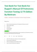 Test Bank -Ruppel's Manual of Pulmonary Function Testing&comma; 12th Edition