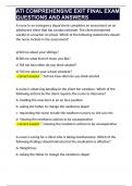 ATI COMPREHENSIVE EXIT FINAL EXAM QUESTIONS AND ANSWERS 
