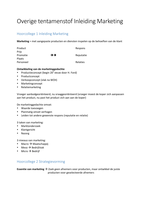 Cursus Inleiding Marketing (MK0) samenvatting hoorcolleges en casussen