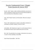 Security Fundamentals Exam 1 Briggle Exam Question & Answer 2024