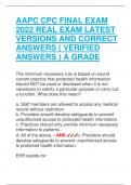 AAPC CPC FINAL EXAM  2022 REAL EXAM LATEST  VERSIONS AND CORRECT  ANSWERS &lpar; VERIFIED  ANSWERS &rpar; A GRADE