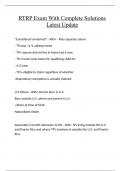 RTRP Exam With Complete Solutions Latest Update