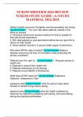 NUR230 MIDTERM 2024 REVIEW NUR230 STUDY GUIDE &vert; A&plus;STUDY MATERIAL 2024-2025