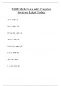 TABE Math Exam With Complete Solutions Latest Update&period;
