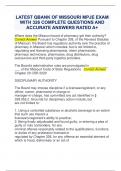 LATEST QBANK OF MISSOURI MPJE EXAM WITH 326 COMPLETE QUESTIONS AND  ACCURATE ANSWERS RATED A&plus;