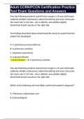Adult CCRN&sol;PCCN Certification Practice Test Exam Questions and Answers
