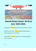 Hawaii Notary Exam&sol; 40 Qs & Ans&sol; 2024-2025&period;  