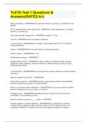 TLETA Test 1 Questions & Answers&lpar;RATED A&plus;&rpar;