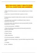 NEW 2024-2025 FAMILY HEALTH EXAM WITH ALL QUESTIONS AND ANSWERS 