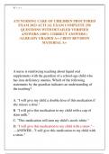 ATI NURSING CARE OF CHILDREN PROCTORED  EXAM 2023 ACTUAL EXAM COMPLETE 250  QUESTIONS WITH DETAILED VERIFIED  ANSWERS &lpar;100&percnt; CORRECT ANSWERS &rpar;  &sol;ALREADY GRADED A&plus; &sol;&sol; BEST REVISION  MATERIAL A&plus;