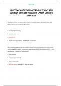 NBRC TMC-CRT EXAM LATEST QUESTIONS AND CORRECT DETAILED ANSWERS LATEST VERSION 2024-2025