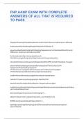 FNP AANP EXAM WITH COMPLETE ANSWERS OF ALL THAT IS REQUIRED TO PASS