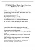 NRSG 3320&colon; Mental Health Exam 1 Questions With Complete Solutions