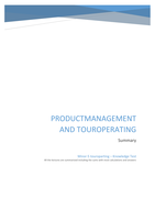 Product Management and Touroperating Minor E-touroperating part of the Knowledge test