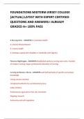 FOUNDATIONS MIDTERM JERSEY COLLEGE &lpar;ACTUAL&rpar; LATEST WITH EXPERT CERTIFIED QUESTIONS AND ANSWERS I ALREADY GRADED A&plus; 100&percnt; PASS   