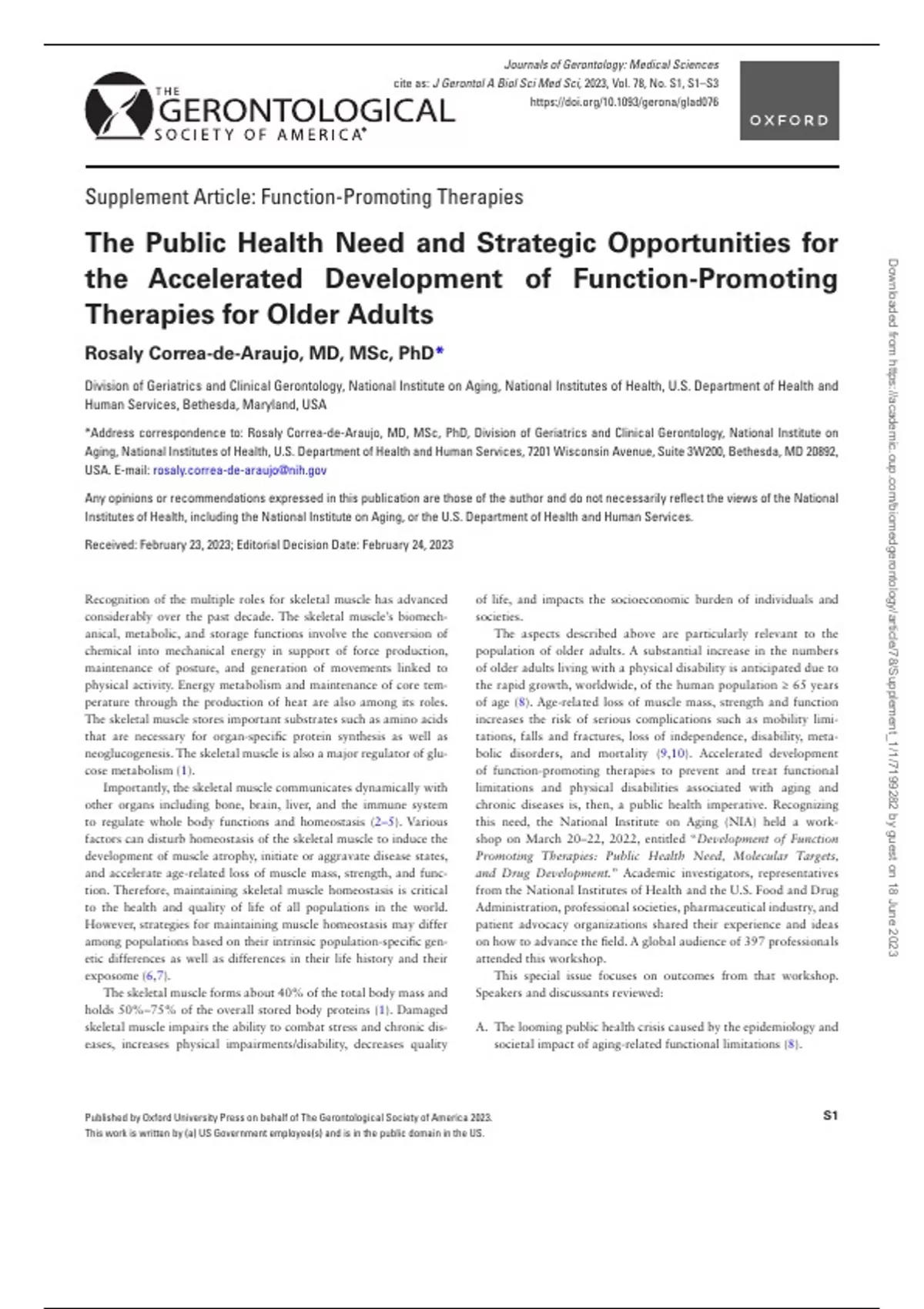 The Public Health Need and Strategic Opportunities for the Accelerated ...