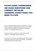 PATHO EXAM 2 RASMUSSEN UNI EXAM QUESTIONS AND CORRECT DETAILED ANSWERS &vert; EVERYTHING YOU NEED TO PASS
