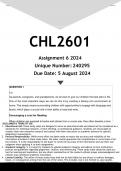 CHL2601 Assignment 6 &lpar;ANSWERS&rpar; 2024 - DISTINCTION GUARANTEED