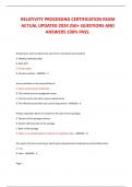 RELATIVITY PROCESSING CERTIFICATION EXAM ACTUAL UPDATED 2024 250&plus; QUESTIONS AND ANSWERS 100&percnt; PASS