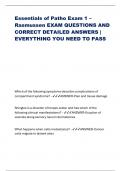 Essentials of Patho Exam 1 &ndash; Rasmussen EXAM QUESTIONS AND CORRECT DETAILED ANSWERS &vert; EVERYTHING YOU NEED TO PASS
