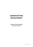 Samenvatting Recruitment Periode 1, jaar 1 (P) 2016-2017