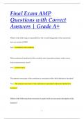 Final Exam AMP Questions with Correct Answers &vert; Grade
